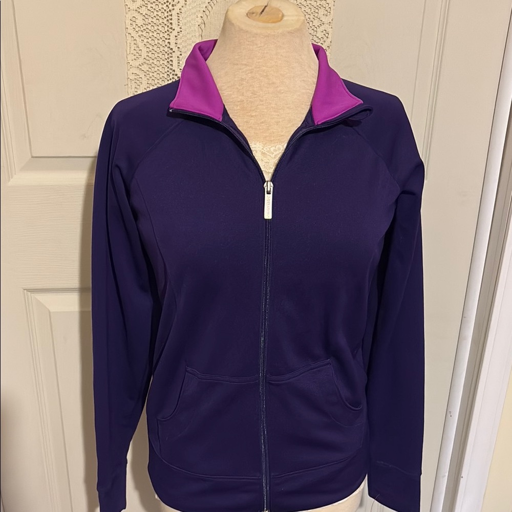Purple and Pink Zip-Up Under AmourJacket Sz Small